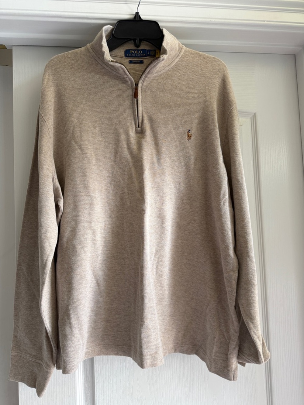 Polo by Ralph Lauren Men’s Light Beige Half-Zip Sweater